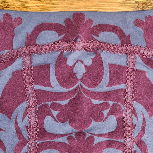 Free People Velvet Damask Stretch Mini Skirt Medium Womens Lace Purple Blue Y2K - Picture 3 of 9